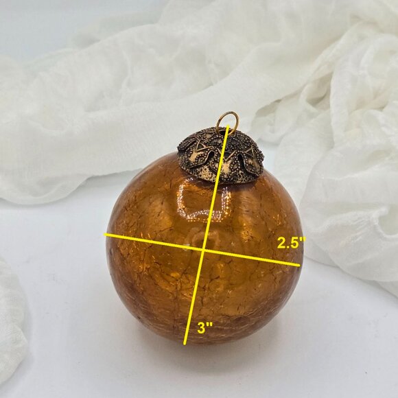 VINTAGE Heavy Thick Mercury Crackled Glass Ornament - Kugel Style Christmas - Picture 5 of 5